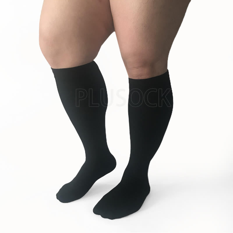 2XL-7XL Solid Color Plus Size Compression Socks(3 Pairs)