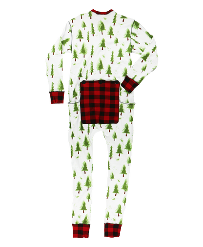 Evergreen Plaid Adult Onesie Flapjack