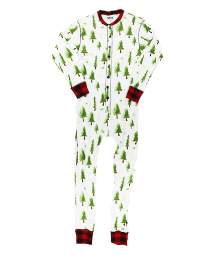 Evergreen Plaid Adult Onesie Flapjack