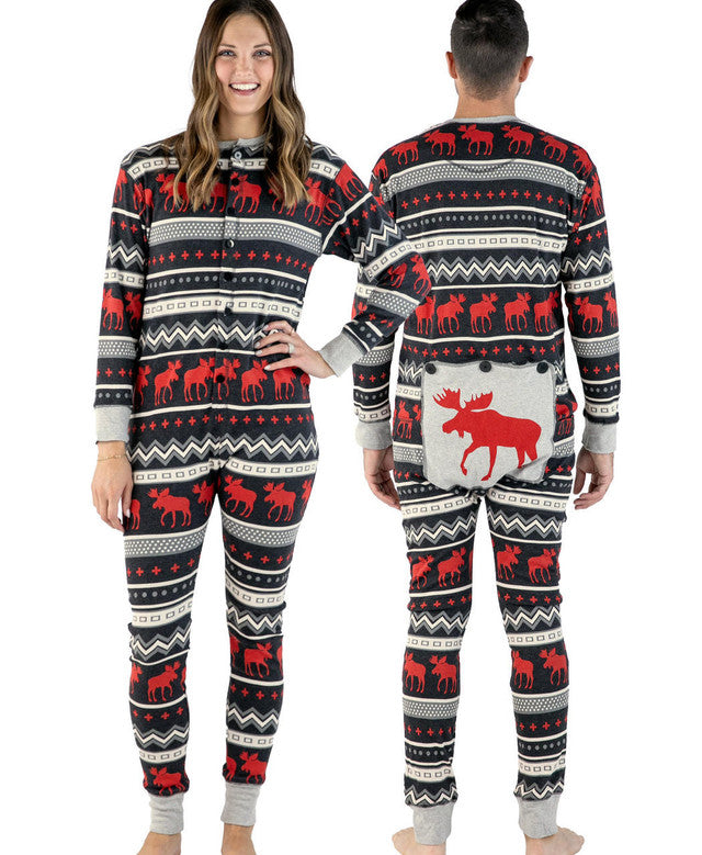 Cabin Moose Adult Onesie Flapjack