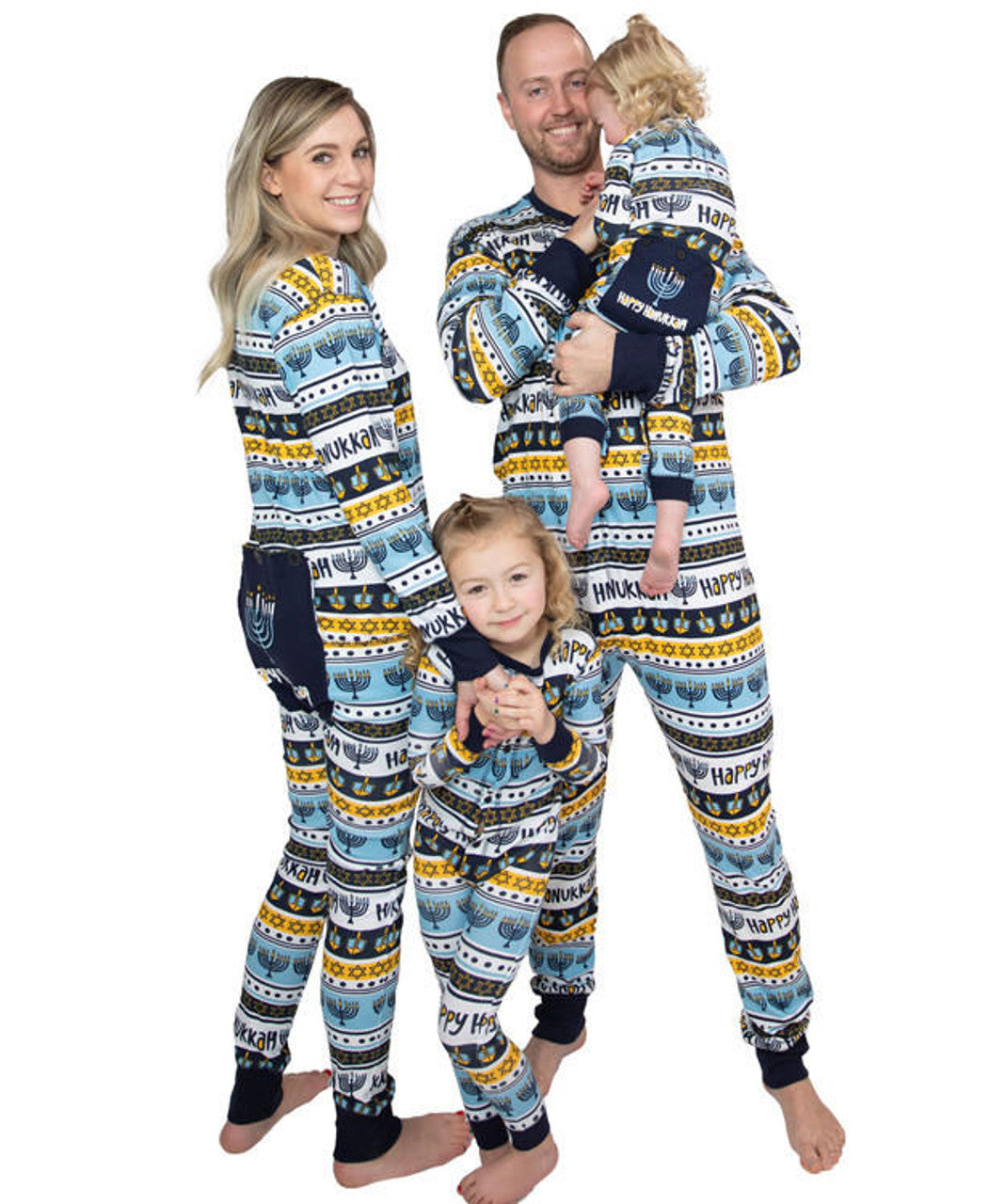 Happy Hanukkah Adult Onesie Menorah Flapjack