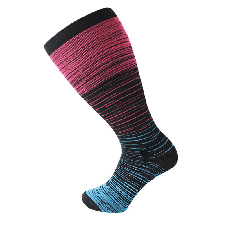 2XL-7XL Colorful Cool Lines Plus Size Compression Socks(3 Pairs)