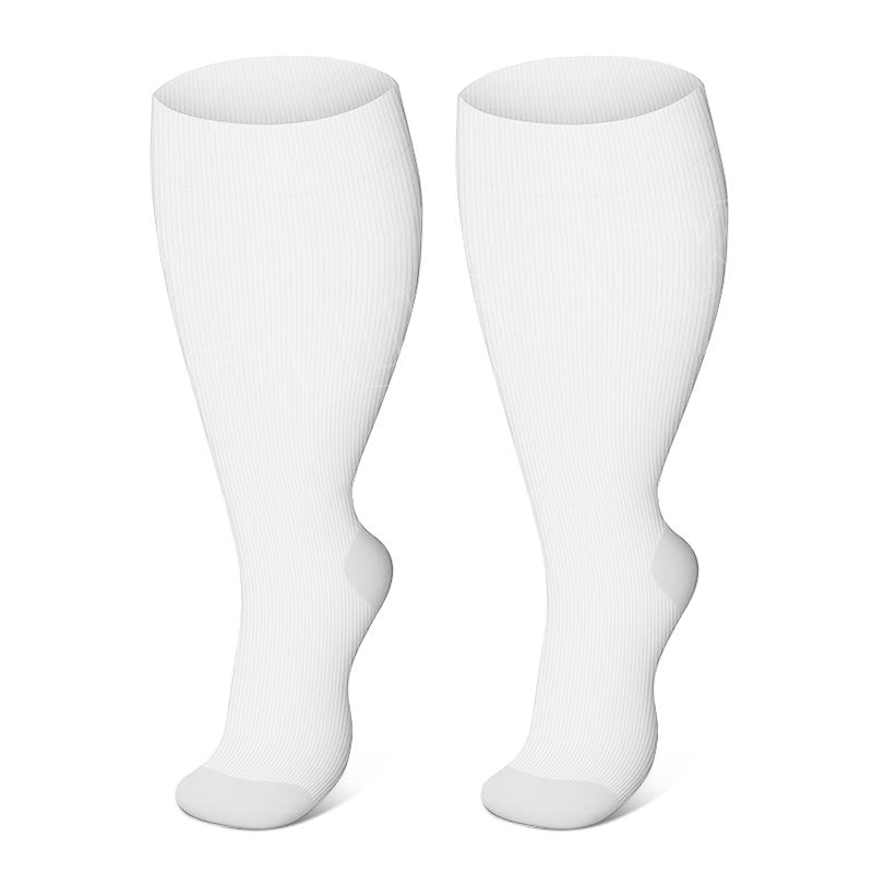 2XL-7XL Solid Color Plus Size Compression Socks(3 Pairs)