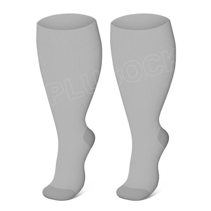 2XL-7XL Solid Color Plus Size Compression Socks(3 Pairs)