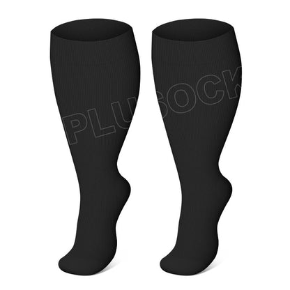 2XL-7XL Solid Color Plus Size Compression Socks(3 Pairs)