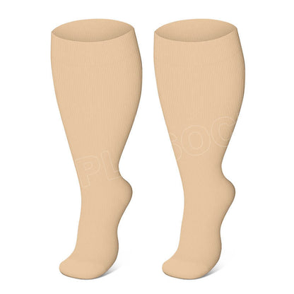 2XL-7XL Solid Color Plus Size Compression Socks(3 Pairs)