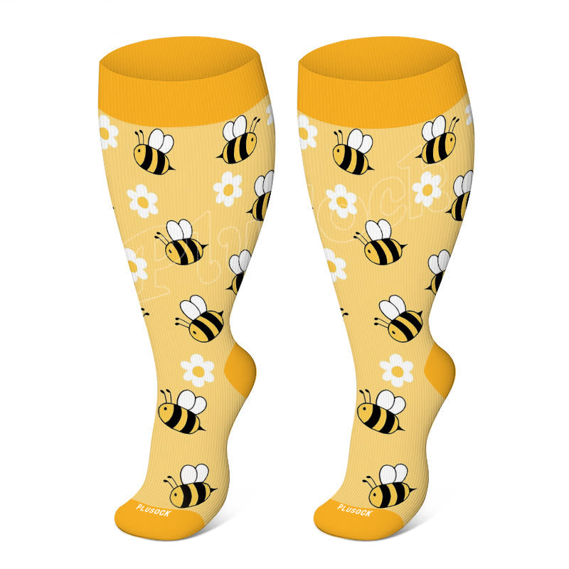 Plus Size Bees Butterflies Ladybugs Compression Socks(3 Pairs)