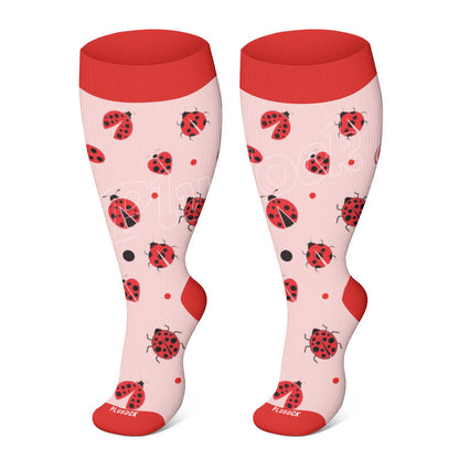 Plus Size Bees Butterflies Ladybugs Compression Socks(3 Pairs)