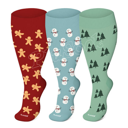 Plus Size Cute Compression Socks(3 Pairs)