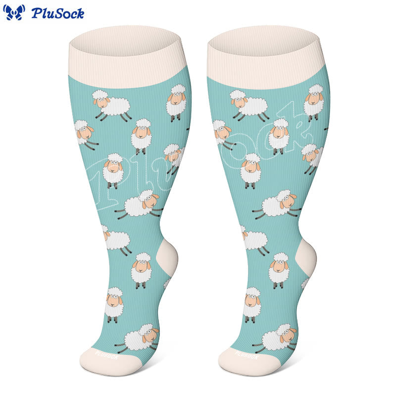 Plus Size Bear Penguin Sheep Compression Socks(3 Pairs)