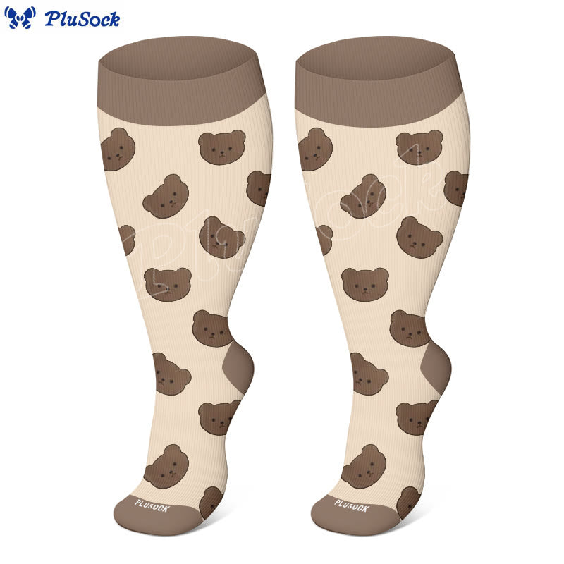 Plus Size Bear Penguin Sheep Compression Socks(3 Pairs)