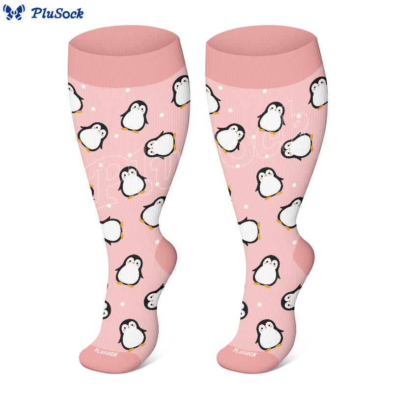 Plus Size Bear Penguin Sheep Compression Socks(3 Pairs)