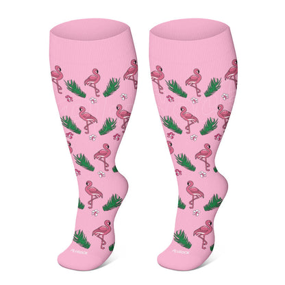 Plus Size Panda Swan Compression Socks(3 Pairs)