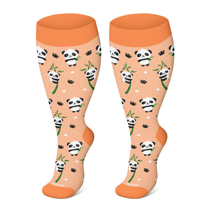 Plus Size Panda Swan Compression Socks(3 Pairs)