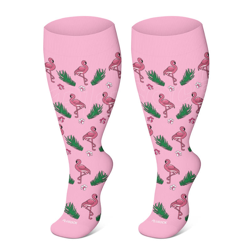 Plus Size Panda Swan Compression Socks(3 Pairs)