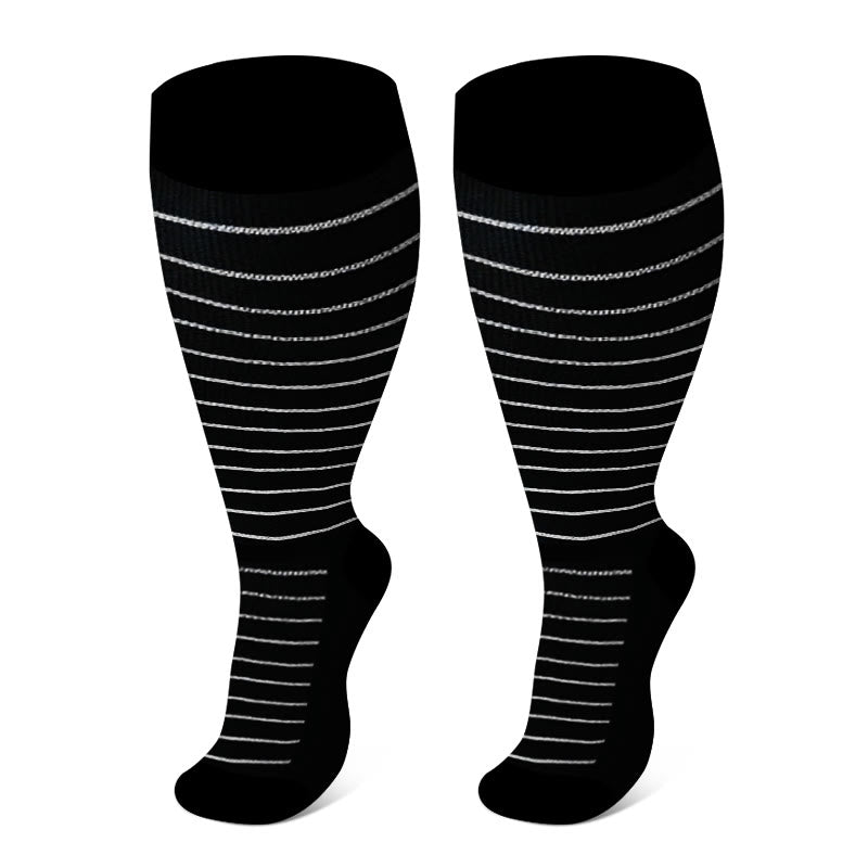 2XL-7XL Plus Size Rhombus Compression Socks(3 Pairs)