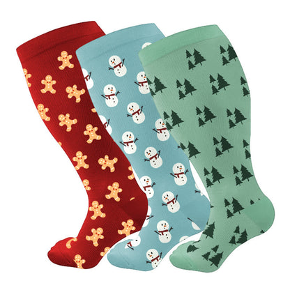 Plus Size Cute Compression Socks(3 Pairs)