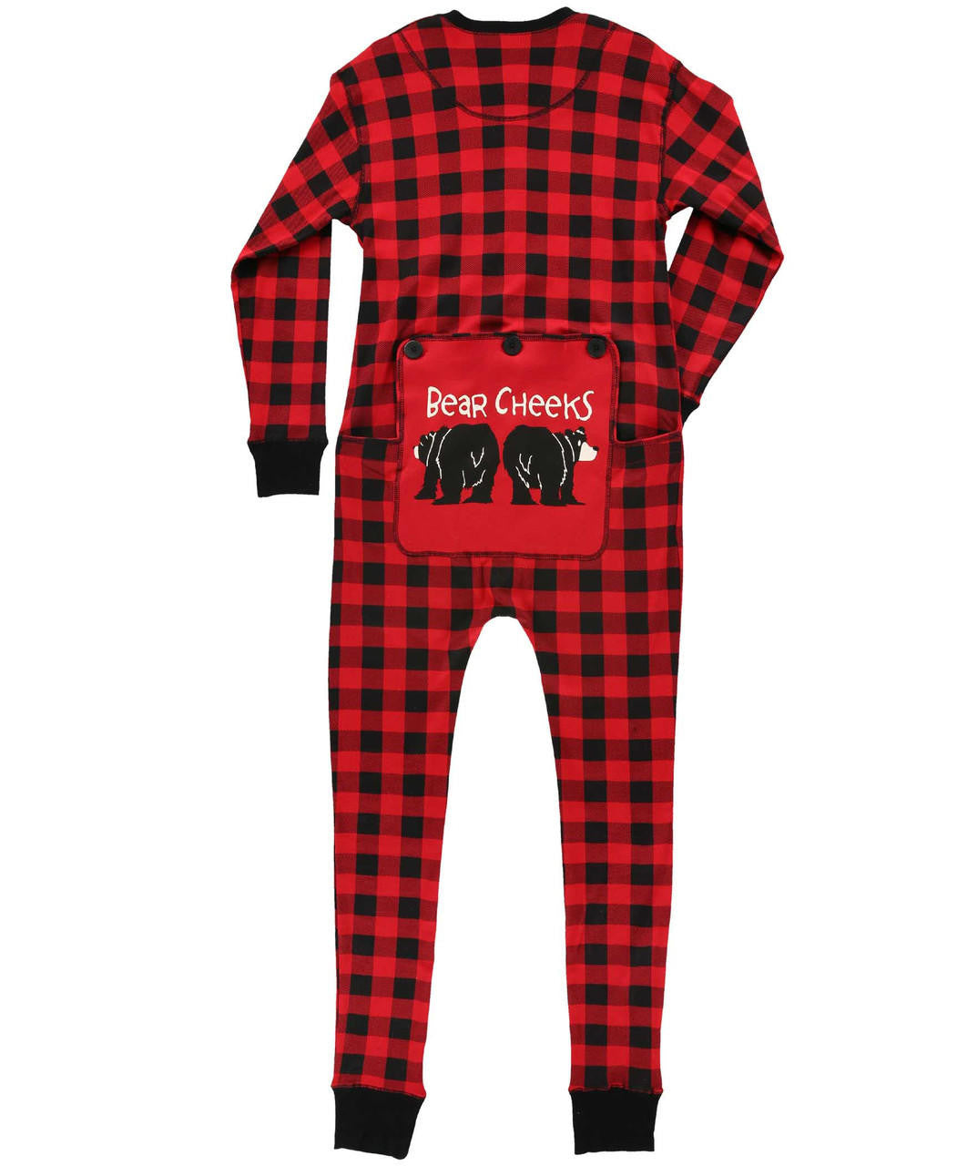 Bear Cheeks Adult Plaid Onesie Flapjack