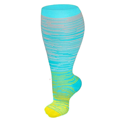 2XL-7XL Plus Size Bright Stripe Compression Socks(3 Pairs)