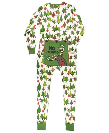 No Peeking Adult Reindeer Onesie Flapjack