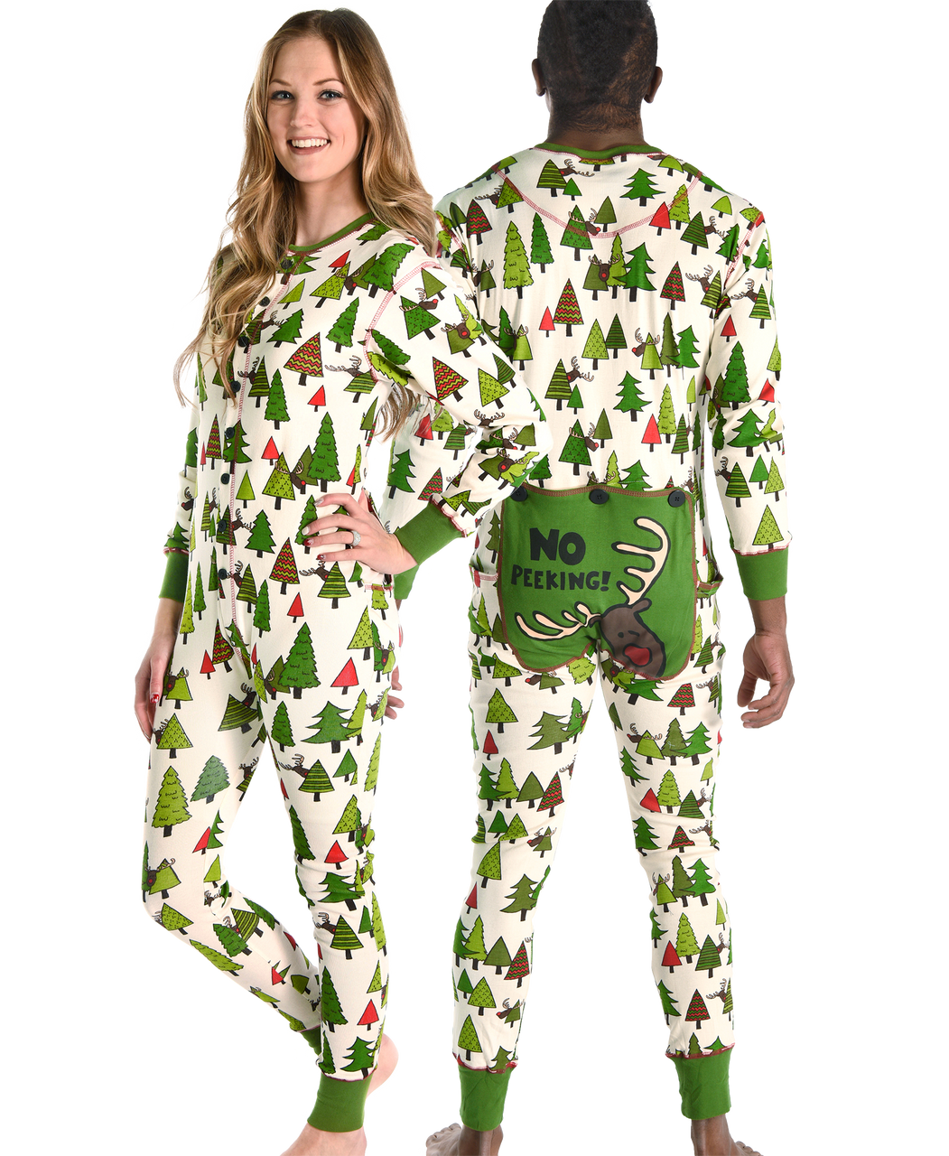 No Peeking Adult Reindeer Onesie Flapjack