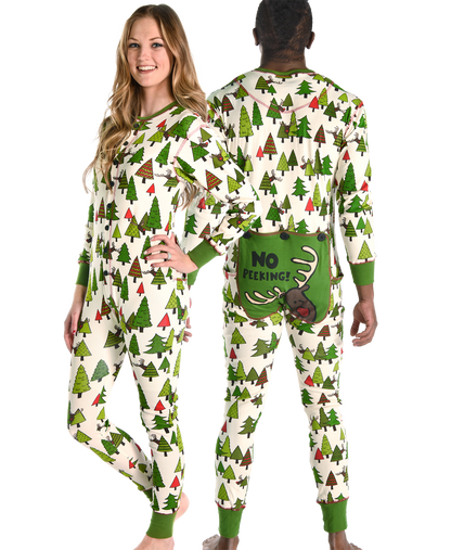 No Peeking Adult Reindeer Onesie Flapjack