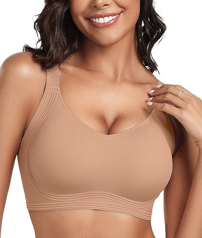 Xirainbow® V-Neck Flocking Technology Seamless Everyday Bras