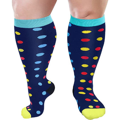 2XL-7XL Colorful Pattern Plus Size Compression Socks(3 Pairs)